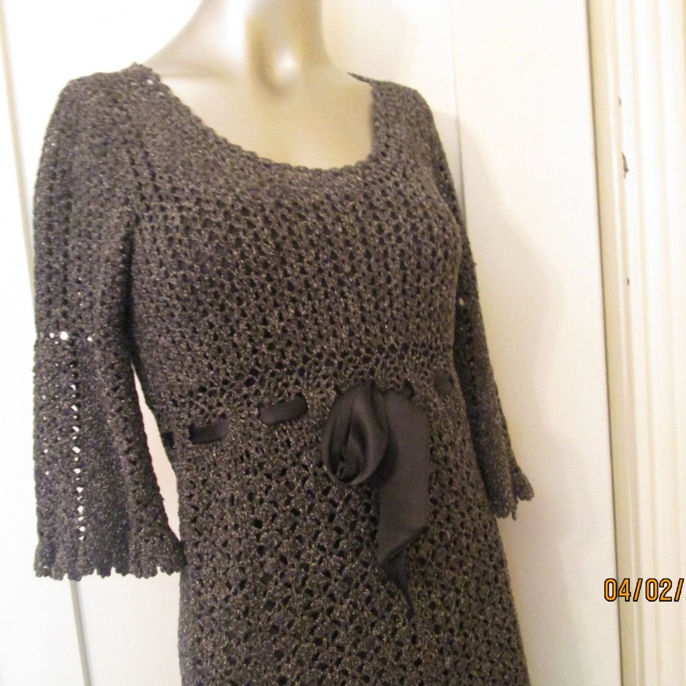 Cynthia Steffe Crochet Tweed Empire Waist Dress Small